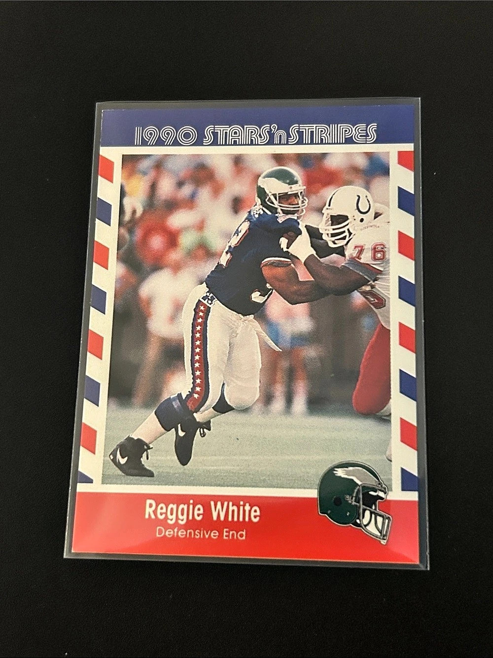 1990 Star's & Stripes Reggie White 1990 Football Trading Card